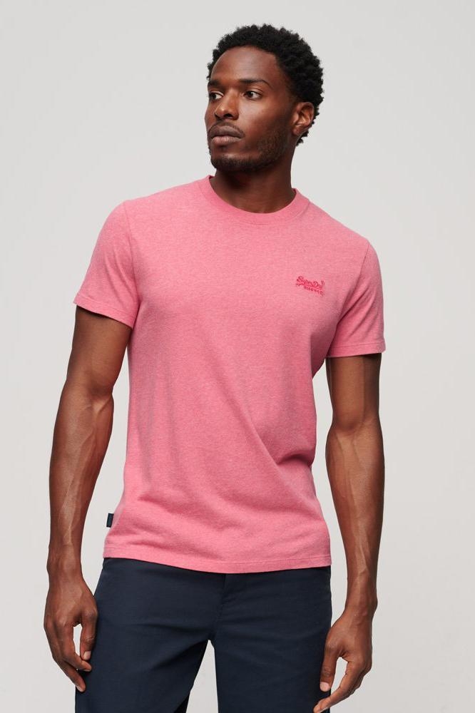 VINTAGE LOGO EMB TEE M1011245A PUNCH PINK MARL
